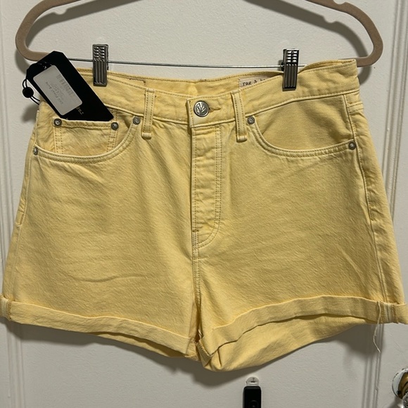 Rag and bone high rise yellow shorts NEW - Picture 1 of 5